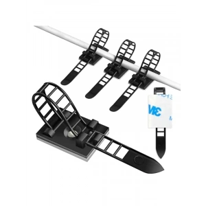 Yapışkan Tutuculu Kablo Bağı ve Klipsler, 50 Adet, Siyah