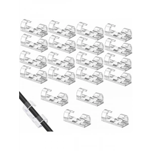 Yapışkanlı Kablo Sabitleyici Klips - 20 Adet