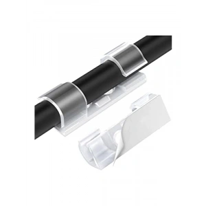 Yapışkanlı Kablo Sabitleyici Klipsler - 20 Adet, Şeffaf