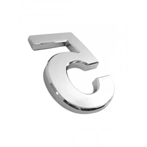 Yapışkanlı Kapı Numarası - Küçük Boy, Krom Renk