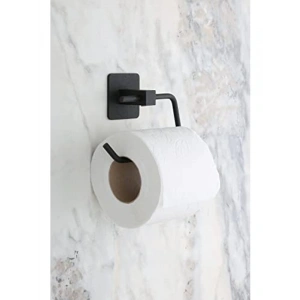 Yapışkanlı Kare Tuvalet Kağıtlığı, Wc Kağıdı Askısı, Siyah