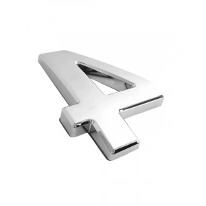 Yapışkanlı Krom Renk Kapı Numarası, 50 mm - Numara 4