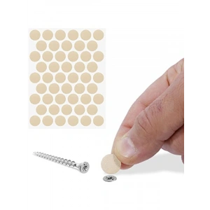 Yapışkanlı Vida Tapası - 100 ADET, Krem Renk
