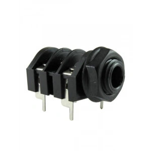 Yatık Mono 6.3 mm Gitar Jack Şase, Siyah Renk, Dayanıklı