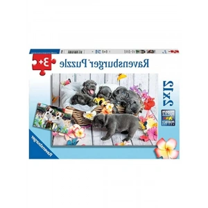 Yavru Köpekler Temalı 2x12 Parça Puzzle, Eğlenceli Çocuk Oyun Seti