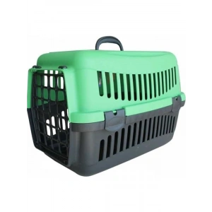 Yeşil renkli kedi ve köpek taşıma kabı, pratik tasarım