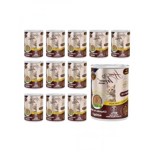 Yetişkin Kediler için Tavuklu Jöleli Konserve Mama, 400 Gr x 12 Adet