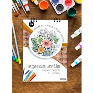 Yetişkinler için Mandala Boyama Kitabı, Renkli Çiçekler