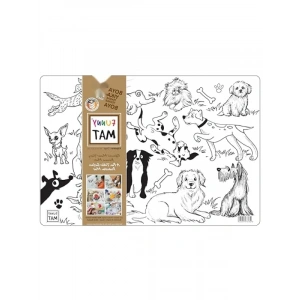 Yıkanabilir Boyama Mat - Köpek Temalı