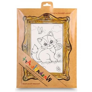 Yıkanabilir Tuval Mat - Kedi Desenli