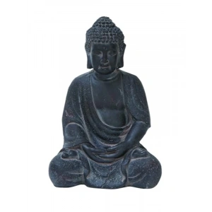 Yıkanmış Siyah Kil Buda Heykeli, 20 cm