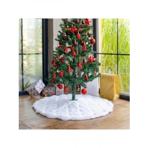 Yılbaşı Çam Ağacı Altı Halısı - Peluş Beyaz, 80x80 ve 100x100 cm