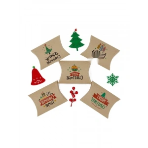 Yılbaşı Temalı 11x15 cm Yastık Hediye Kutusu Seti (5li)