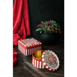 Yılbaşı Temalı 2li Dekoratif Metal Kutu Seti – Şık Tasarım