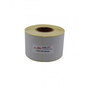Yüksek Kaliteli Kuşe Etiket 60mm x 80mm, Ruloda 500 Adet