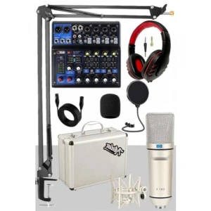 Yüksek Kaliteli Stüdyo Kayıt Ekipmanı Seti - Mikrofon ve Mixer