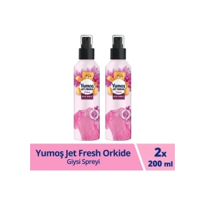 Yumoş Jet Fresh Giysi Spreyi Yıkamadan Ferah Koku ve Ütü Etkisi Orkide 200 ml x2
