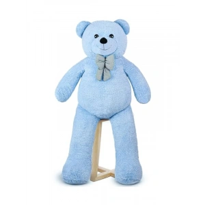 Yumuşak ve Sevimli Dev Peluş Ayıcık - 160 cm Papyonlu Tasarım (Mavi)