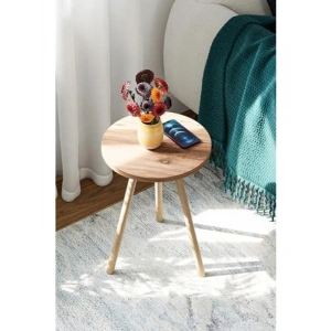 Yuvarlak Ahşap Ayaklı Zigon Sehpa