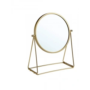 Yuvarlak Altın Renk Masa Aynası - 17 cm