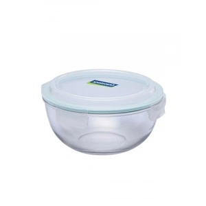 Yuvarlak Cam Saklama Kabı, 2000 ml Kapasite, Kapaklı