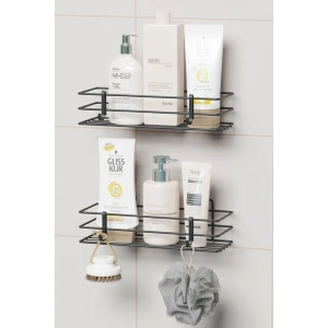 Zabata Yapışkanlı 2li Set Banyo Rafı Duş Şampuanlık Duvar Düzenleyici Organizer