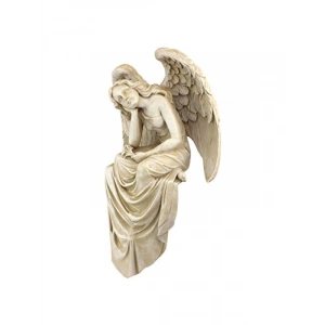 Zarif Oturan Melek Heykeli - 15 x 21,5 x 38 cm