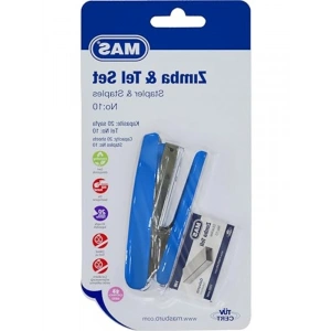 Zımba ve Tel Seti, 140 Tel ile Mavi Renkli Zımba, Kullanıma Hazır