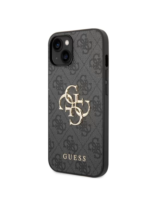 Apple iPhone 14 Kılıf Guess PU Deri Büyük Metal Logo Dizaynlı Kapak