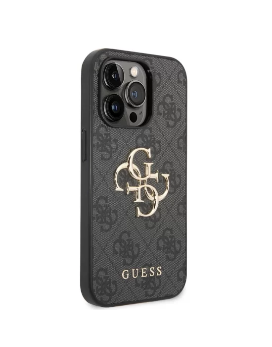 Apple iPhone 14 Pro Kılıf Guess PU Deri Büyük Metal Logo Dizaynlı Kapak