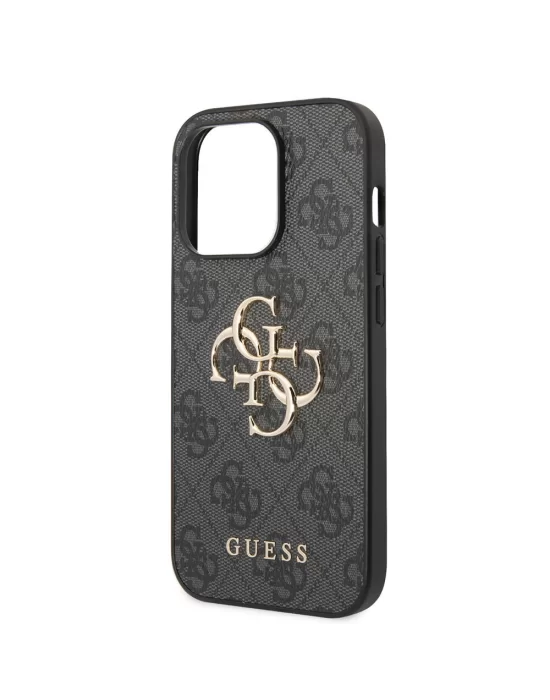 Apple iPhone 14 Pro Kılıf Guess PU Deri Büyük Metal Logo Dizaynlı Kapak