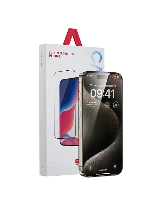 Apple iPhone 15 Casebang Clear HD Ekran Koruyucu + Kolay Uygulama Aparatı