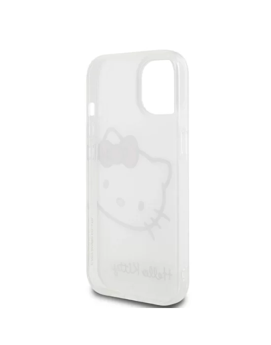 Apple iPhone 15 Kılıf Hello Kitty Orjinal Lisanslı Yazı ve İkonik Logolu Kitty Head Kapak