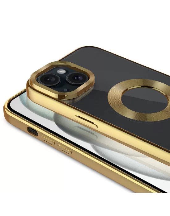 Apple iPhone 15 Kılıf Tek Kamera Çerçeveli Logo Gösteren Zore Omega Kapak