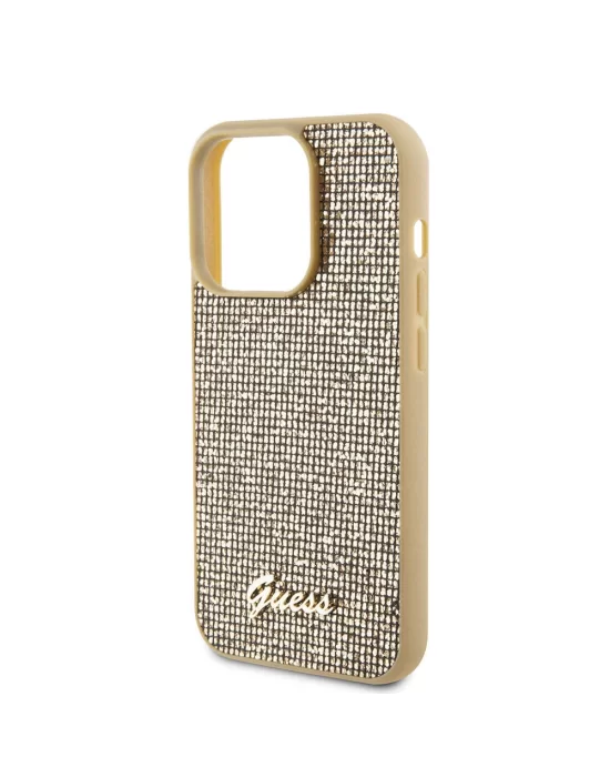 Apple iPhone 15 Pro Kılıf Guess Orjinal Lisanslı Yazı Logolu Disco Script Metal Kapak