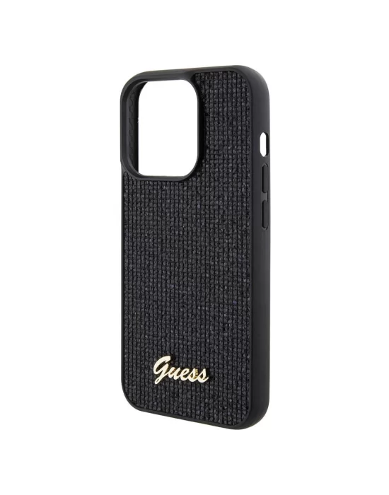 Apple iPhone 15 Pro Kılıf Guess Orjinal Lisanslı Yazı Logolu Disco Script Metal Kapak