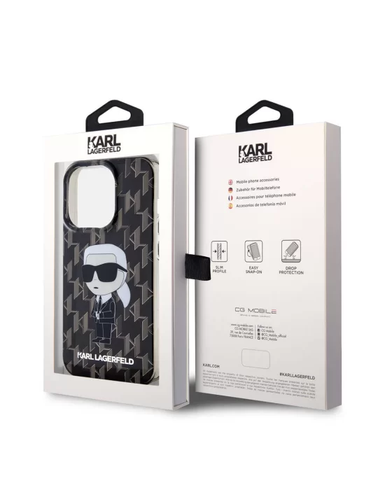 Apple iPhone 15 Pro Kılıf Karl Lagerfeld IML İkonik Monogram Orjinal Lisanslı Kapak