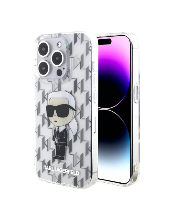 Apple iPhone 15 Pro Kılıf Karl Lagerfeld IML İkonik Monogram Orjinal Lisanslı Kapak