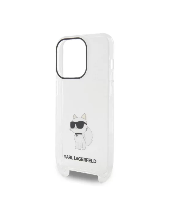 Apple iPhone 15 Pro Kılıf Karl Lagerfeld Orjinal Lisanslı Boyun Askılı Choupette İkonik Crossbody Kapak