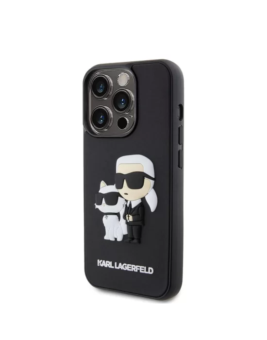 Apple iPhone 15 Pro Kılıf Karl Lagerfeld Silikon 3D K&C Logo Orjinal Lisanslı Kapak