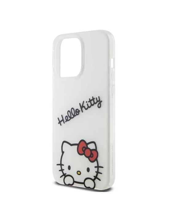 Apple iPhone 15 Pro Max Kılıf Hello Kitty Orjinal Lisanslı Askılı Yazı ve İkonik Logolu Daydreaming Kapak