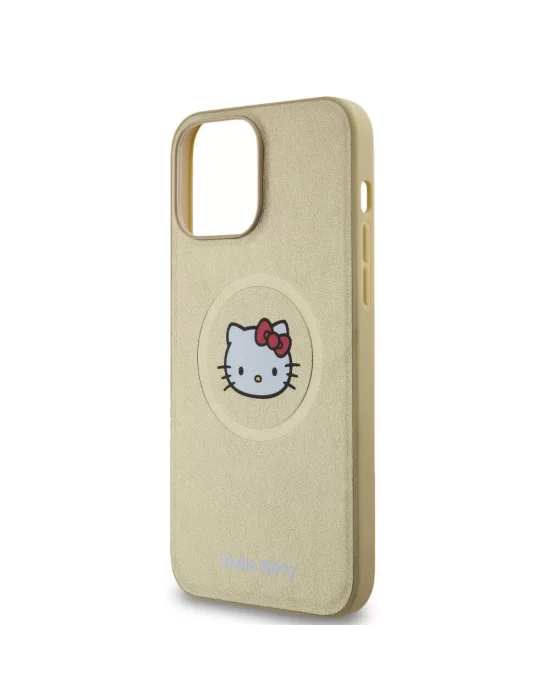 Apple iPhone 15 Pro Max Kılıf Hello Kitty Orjinal Lisanslı Magsafe Şarj Özellikli Kitty Head Deri Kapak