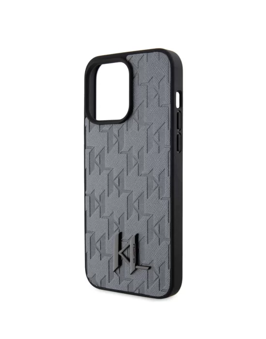 Apple iPhone 15 Pro Max Kılıf Karl Lagerfeld Hot Stamp K&L Metal Logo Orjinal Lisanslı Kapak