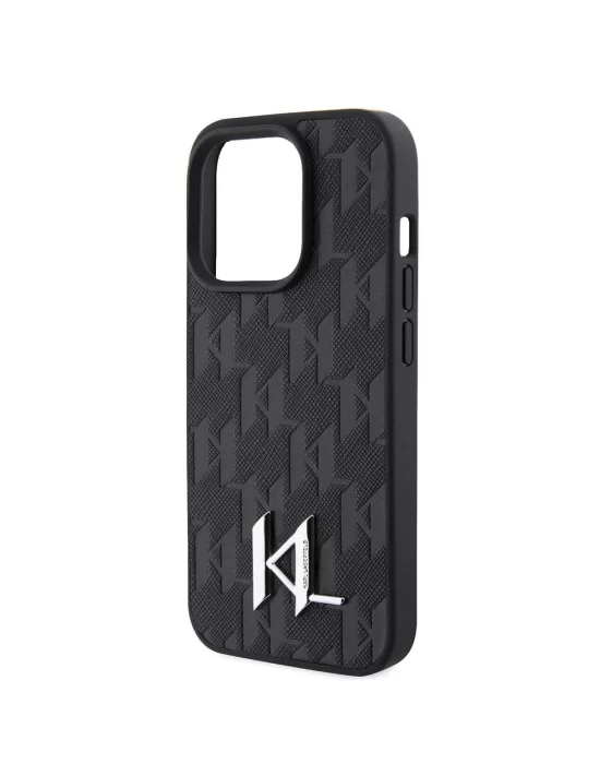 Apple iPhone 15 Pro Max Kılıf Karl Lagerfeld Hot Stamp K&L Metal Logo Orjinal Lisanslı Kapak