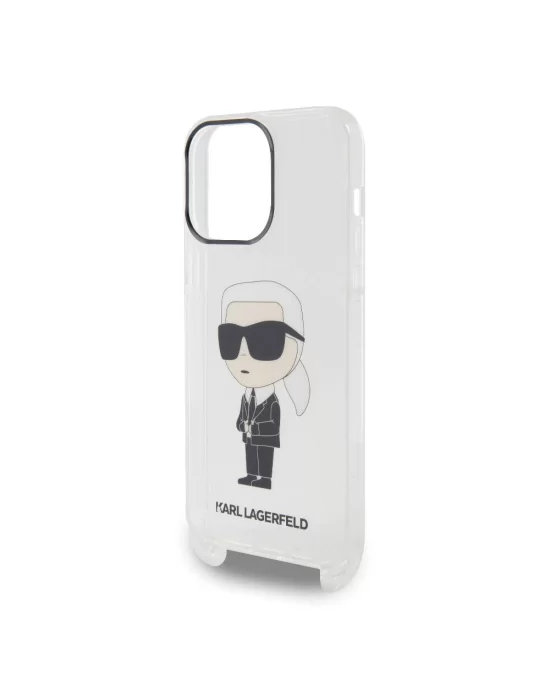 Apple iPhone 15 Pro Max Kılıf Karl Lagerfeld Orjinal Lisanslı Boyun Askılı Karl İkonik Crossbody Kapak