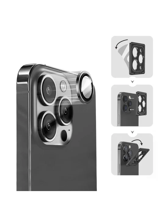 Apple iPhone 15 Pro ​​​Max Wiwu Lens Guard Metal Kamera Lens Koruyucu