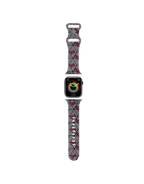 Apple Watch 38mm Hello Kitty Orjinal Lisanslı Fiyonklar & Çizgiler Silikon Kordon