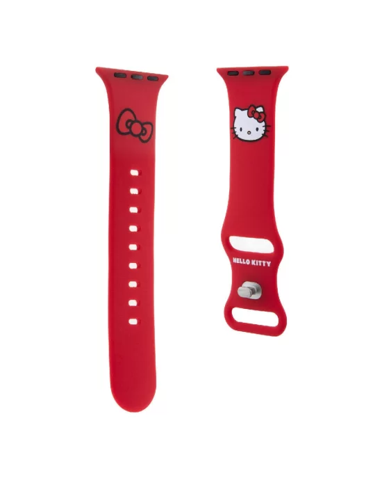 Apple Watch 38mm Hello Kitty Orjinal Lisanslı Yazı Logolu Fiyonk & Kitty Head Silikon Kordon