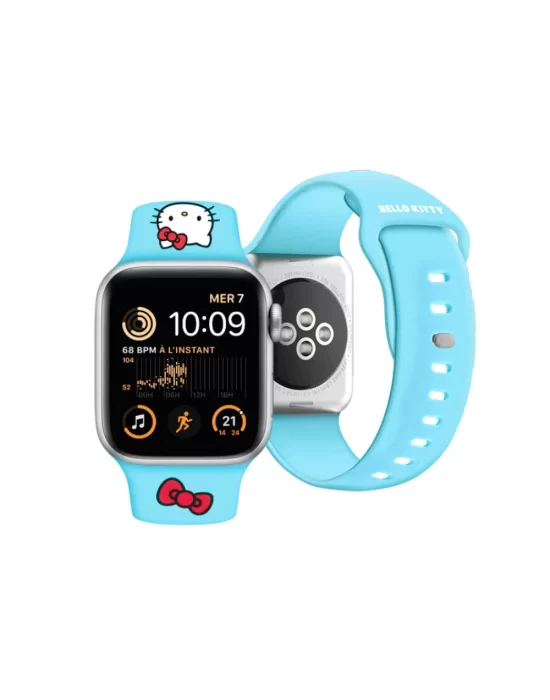 Apple Watch 40mm Hello Kitty Orjinal Lisanslı Yazı Logolu Fiyonk & Kitty Head Silikon Kordon