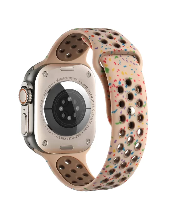 Apple Watch 7 41mm Kordon Yeni Seri 2023 KRD-02 Silikon Strap Kayış